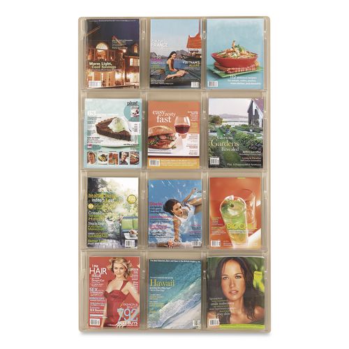 Image of Safco® 5602CL Reveal Clear Literature Displays, 12 Compartments, 30w X 2d X 49h, Clear