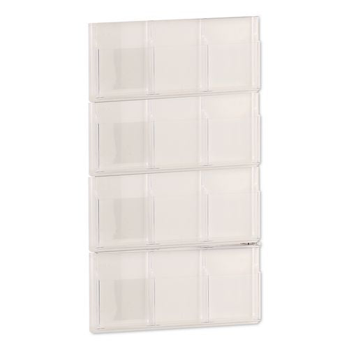 Image of Safco® 5602CL Reveal Clear Literature Displays, 12 Compartments, 30w X 2d X 49h, Clear