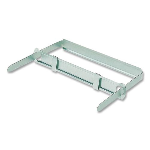 Image of ACCO A7070424H Premium Two-Piece Two-Prong Paper Fastener Base and Compressor Sets, 3.5" Capacity, 4.25" Center to Center, Silver, 50/Box