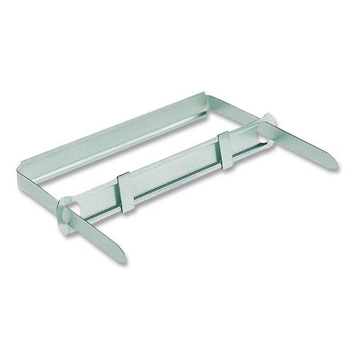 Image of ACCO A7070424H Premium Two-Piece Two-Prong Paper Fastener Base and Compressor Sets, 3.5" Capacity, 4.25" Center to Center, Silver, 50/Box
