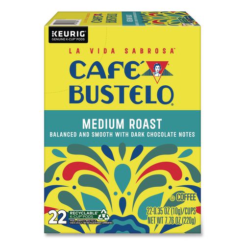 Image of Cafe Bustelo 5000389554 Medium Roast K-Cups, 22/Box