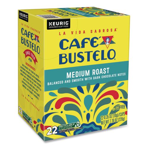 Image of Cafe Bustelo 5000389554 Medium Roast K-Cups, 22/Box