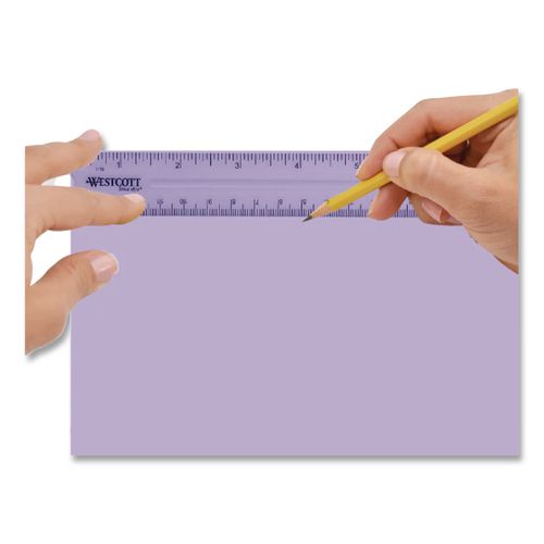 Image of Westcott® 45016 Transparent Shatter-Resistant Plastic Ruler, Standard/metric, 6" Long, Clear
