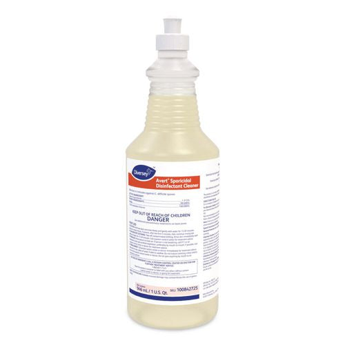 Image of Diversey 100842725 Avert Sporicidal Disinfectant Cleaner, 32 Oz Spray Bottle, 12/carton