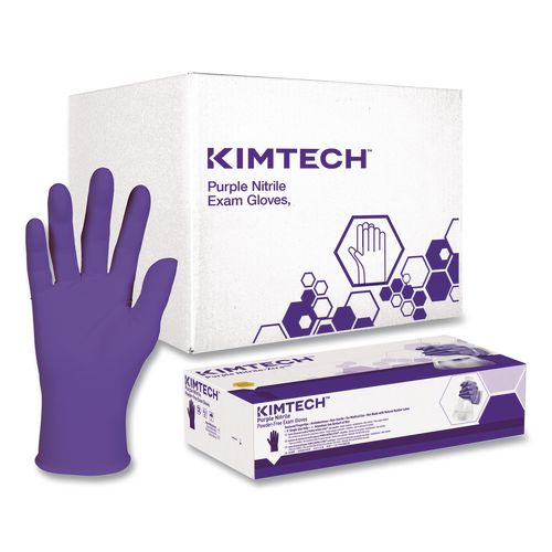 Image of Kimtech 55082 PURPLE NITRILE Exam Gloves, Powder-Free, Medium, 6 mil Thick, 9.5" Long, Purple, 100/Box, 10 Boxes/Carton