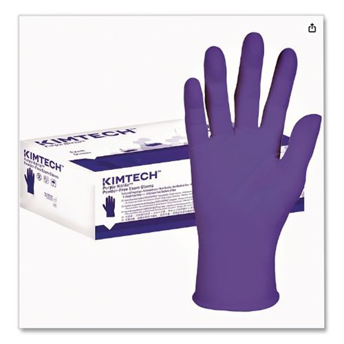 Image of Kimtech 55082 PURPLE NITRILE Exam Gloves, Powder-Free, Medium, 6 mil Thick, 9.5" Long, Purple, 100/Box, 10 Boxes/Carton