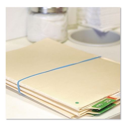 Image of Alliance® 42179 Antimicrobial Non-Latex Rubber Bands, Size 117b, 0.06" Gauge, Cyan Blue, 4 Oz Box, 62/box