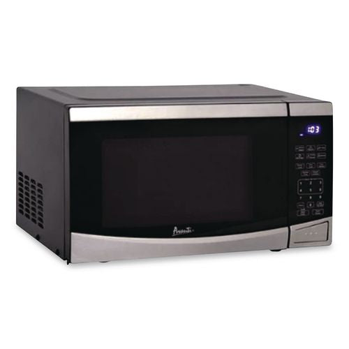 Image of Avanti MT09V3S 0.9 cu ft Stainless Steel Countertop Microwave, 900 W, Stainless Steel/Black