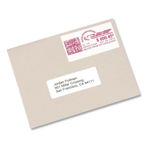 Image of Avery® 05288 Postage Meter Labels For Pitney-Bowes Postage Machines, 1.5 X 2.75, White, 4/sheet, 40 Sheets/pack, (5288)