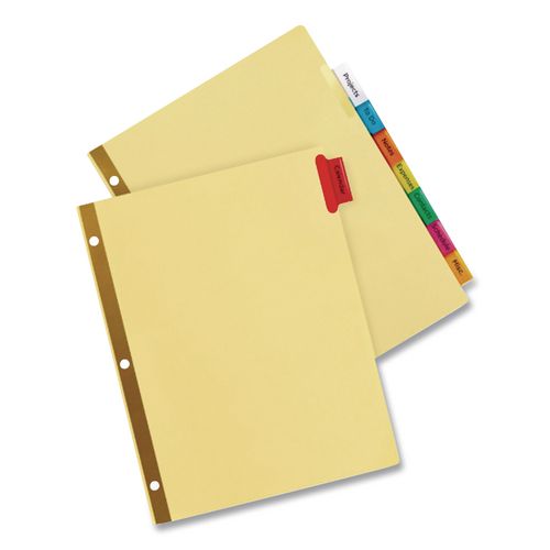 Image of Office Essentials 11467 Plastic Insertable Dividers, 8-Tab, 11 x 8.5, Assorted Tabs, 1 Set