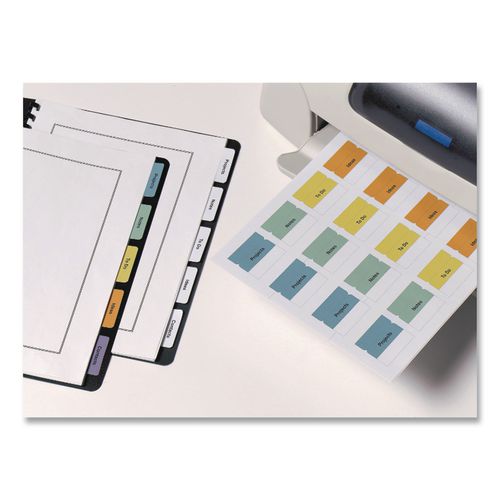 Image of Avery® 16282 Printable Plastic Tabs with Repositionable Adhesive, 1/5-Cut, White, 1.75" Wide, 80/Pack