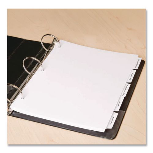Image of Avery® 20406 Customizable Print-On Dividers, 3-Hole Punched, For Xerox 5090 Copiers,  5-Tab, 11 x 8.5, White, 30 Sets