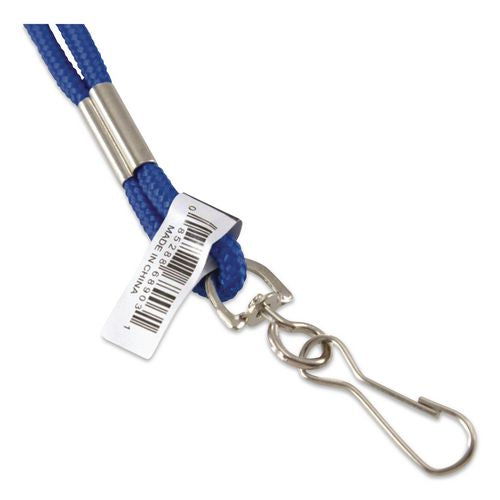 Image of SICURIX® BAU68903 Rope Lanyard, Metal Hook Fastener, 36" Long, Nylon, Blue