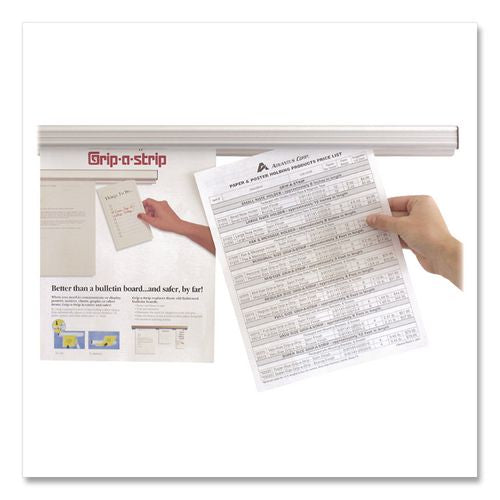 Image of Advantus 2005 Grip-A-Strip Display Rails, 1.5" x 36", Satin Aluminum