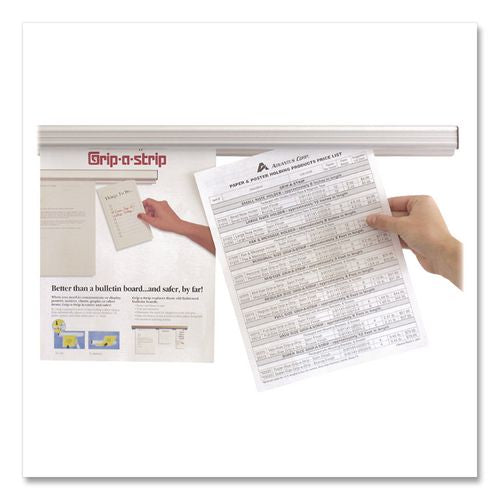 Image of Advantus 2010 Grip-A-Strip Display Rails, 1.5" x 48", Satin Aluminum