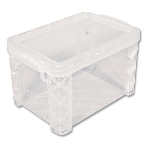 Image of Advantus 40305 Super Stacker Storage Boxes, Holds 500 4 X 6 Cards, 7.25 X 5 X 4.75, Plastic, Clear