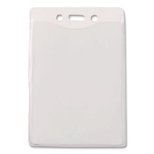 Image of Advantus 75419 Security ID Badge Holders, Vertical, Pre-Punched for Chain/Clip, Clear, 2.63" x 4.38" Holder, 2.38" x 3.75" Insert, 50/Box