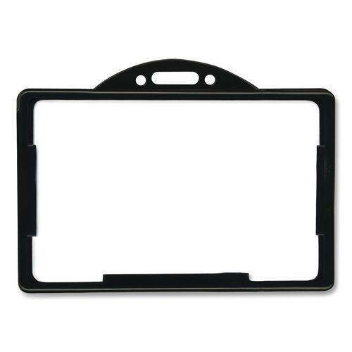 Image of Advantus 75656 ID Card Holders, Horizontal, Black 3.68" x 2.38" Holder, 3.38" x 2.13" Insert, 25/Pack