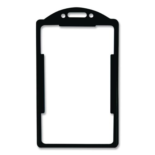 Image of Advantus 75657 ID Card Holders, Vertical, Black 2.38" x 3.68" Holder, 2.13" x 3.38" Insert, 25/Pack