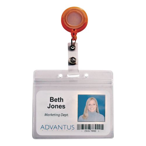 Image of Advantus 91161 Deluxe Retractable Id Card Reel, 30" Extension, Assorted Colors, 20/pack