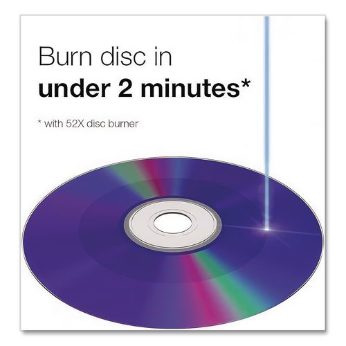 Image of Verbatim® 95252 CD-R Printable Recordable Disc, 700 MB, 52x, Spindle, White, 100/Pack