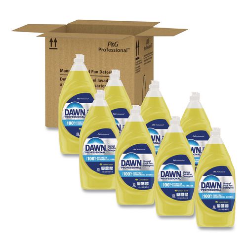 Image of Dawn® Professional 80366605 Manual Pot/pan Dish Detergent, Lemon, 38 Oz Bottle, 8/carton
