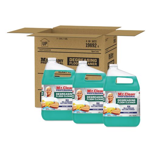 Image of Mr. CleanÂ® Professional Degreasing Floor Cleaner, 1 gal Bottle, 3/Carton