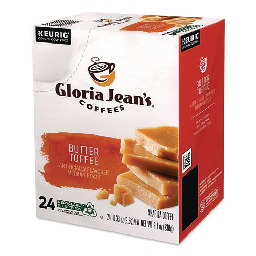 Image of Gloria Jean's® 5000330066 Butter Toffee Coffee K-Cups, 96/carton