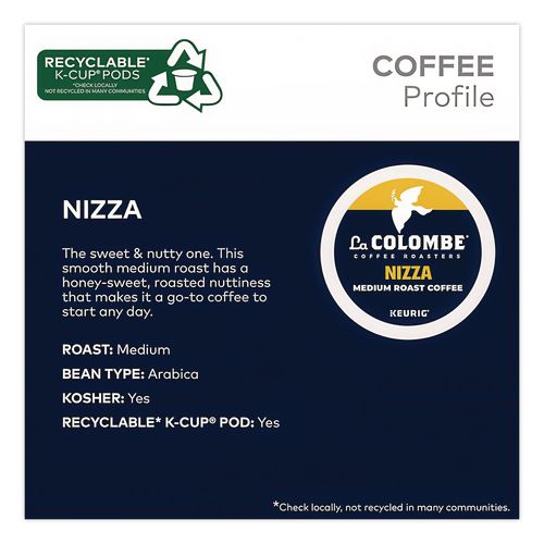 Image of La Colombe® 5000380612 Coffee K-Cup Pods, Nizza Medium Roast, 20/Box