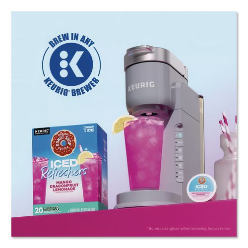 Image of The Original Donut Shop® 5000382824 ICED Refreshers K-Cup Pods, Mango Dragonfruit Lemonade, 20/Box, 4 Boxes/Carton