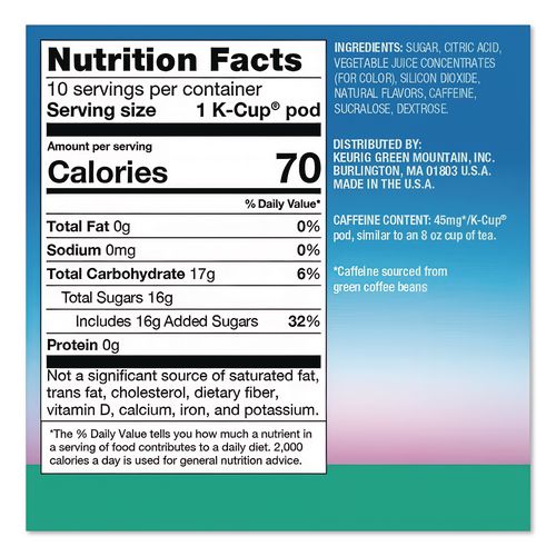 Image of The Original Donut Shop® 5000382824 ICED Refreshers K-Cup Pods, Mango Dragonfruit Lemonade, 20/Box, 4 Boxes/Carton