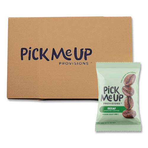 Image of Pick Me Up Provisions BHS70366 Fraction Pack, Columbian Decaf, 1.25 oz Packet, 42/Carton