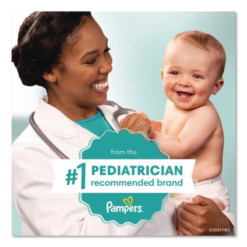 Image of Pampers® 80715533 Sensitive Baby Wipes, 1-Ply, 6.7 x 7, Unscented, White, 84/Pack, 7/Carton