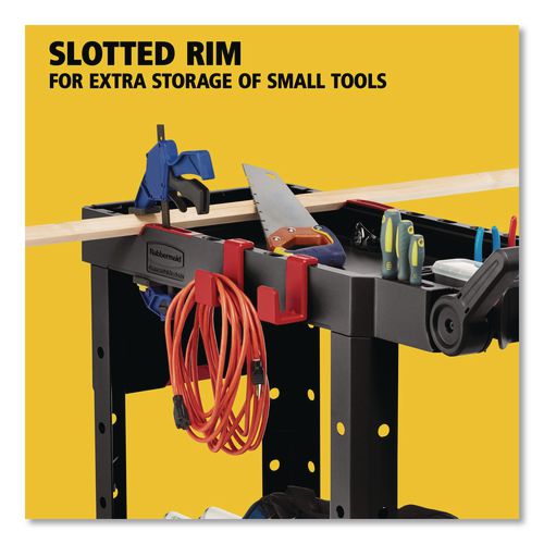 Image of Rubbermaid® Commercial 1997206 Heavy Duty Adaptable Utility Cart, Plastic, 2 Shelves, 500 lb Capacity, 17.8" x 46.2" x 36", Black