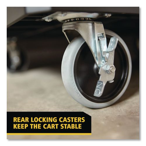 Image of Rubbermaid® Commercial 1997206 Heavy Duty Adaptable Utility Cart, Plastic, 2 Shelves, 500 lb Capacity, 17.8" x 46.2" x 36", Black