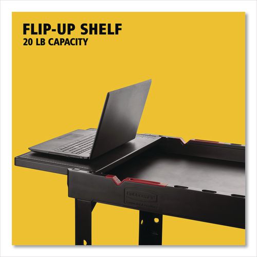 Image of Rubbermaid® Commercial 1997208 Heavy Duty Adaptable Utility Cart, Plastic, 2 Shelves, 500 lb Capacity, 25.2" x 51.5" x 36", Black