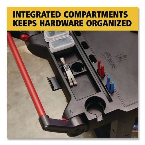 Image of Rubbermaid® Commercial 1997208 Heavy Duty Adaptable Utility Cart, Plastic, 2 Shelves, 500 lb Capacity, 25.2" x 51.5" x 36", Black