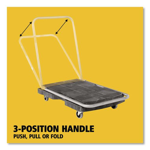 Image of Rubbermaid® Commercial FG440000BLA Utility-Duty Home/office Cart, 250 Lb Capacity, 20.5 X 32.5, Platform, Black