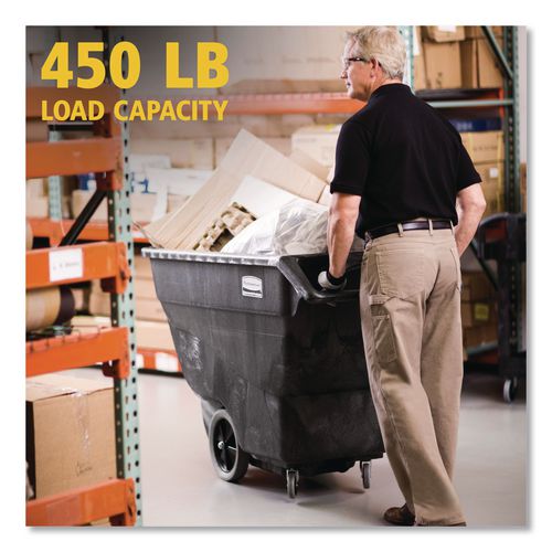 Image of Rubbermaid® Commercial FG9T1300BLA 0.5 cu yd Structural Foam Tilt Truck, Utility Duty, 450 lb Capacity, Black