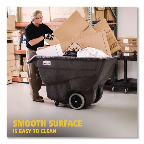 Image of Rubbermaid® Commercial FG9T1300BLA 0.5 cu yd Structural Foam Tilt Truck, Utility Duty, 450 lb Capacity, Black