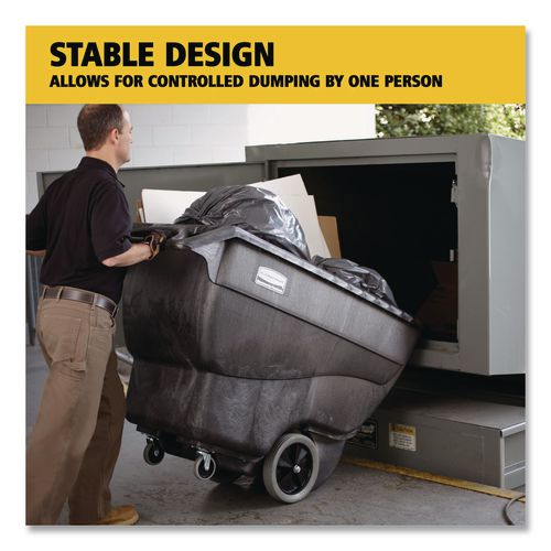 Image of Rubbermaid® Commercial FG9T1300BLA 0.5 cu yd Structural Foam Tilt Truck, Utility Duty, 450 lb Capacity, Black