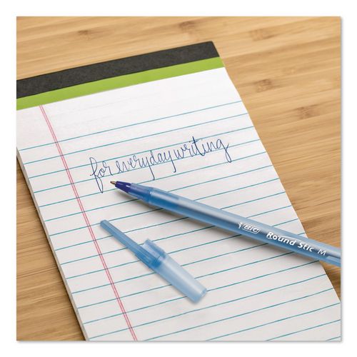 Image of BIC® GSM11BLUCT Round Stic Xtra Life Ballpoint Pen, Stick, Medium 1 mm, Blue Ink, Translucent Blue Barrel, 12/Box, 36 Boxes/Carton
