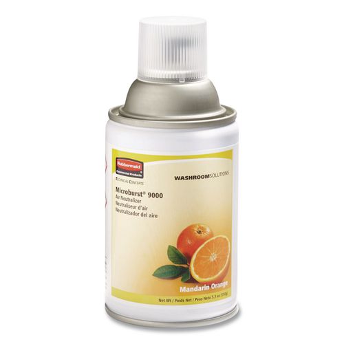 Image of Rubbermaid® Commercial FG402093 Tc Microburst 9000 Air Freshener Refill, Mandarin Orange, 5.3 Oz Aerosol Spray, 4/carton