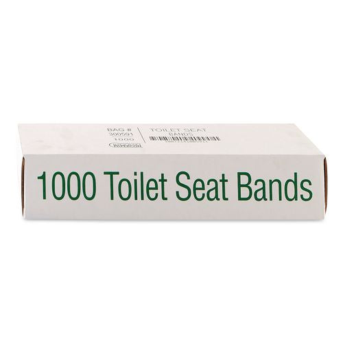 Image of Bagcraft 300591 Sani/Shield Printed Toilet Seat Band, 16 x 1.5, Blue/White, 1,000/Carton