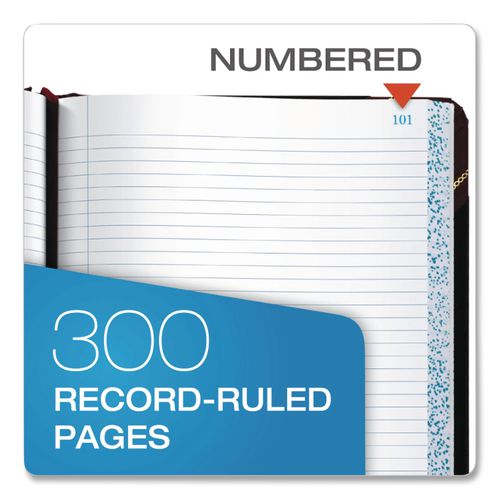 Image of Boorum & Pease® 38-150-R Account Record Book, Record-Style Rule, Black/maroon/gold Cover, 9.25 X 7.31 Sheets, 150 Sheets/book