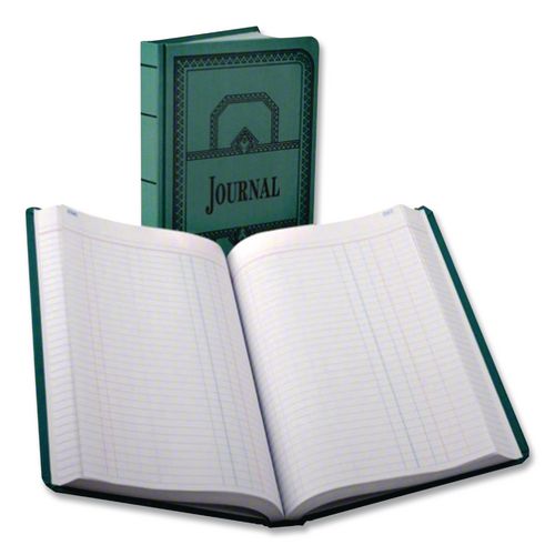 Image of Boorum & Pease® 66-150-J Account Journal, Journal-Style Rule, Blue Cover, 11.75 X 7.25 Sheets, 150 Sheets/book