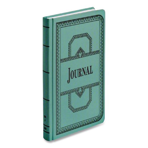 Image of Boorum & Pease® 66-500-J Account Journal, Journal-Style Rule, Blue Cover, 11.75 X 7.25 Sheets, 500 Sheets/book