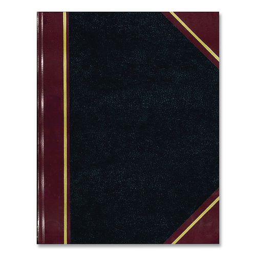 Image of Boorum & Pease® 38-300-R Account Record Book, Record-Style Rule, Black/red/gold Cover, 9.25 X 7.31 Sheets, 300 Sheets/book
