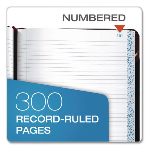 Image of Boorum & Pease® 9-300-R Record And Account Book, Custom Rule, Black/red/gold Cover, 13.75 X 8.38 Sheets, 300 Sheets/book