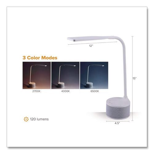 Image of Bostitch® VLED1817-BOS LED Bluetooth Speaker Lamp with USB, 2 Prong, 4.33w x 14.57h, White